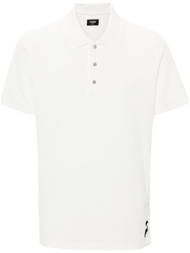 Fendi Pique Polo Shirt With Embossed Ff Logo Clothing