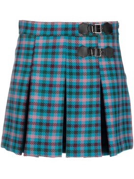 checked pleated mini skirt