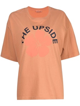 Laura flower logo print cotton T-shirt 