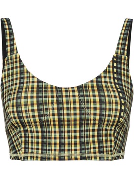 checked crop top