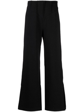 wide-leg cotton-jersey trousers