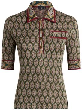 half-sleeves jacquard polo shirt