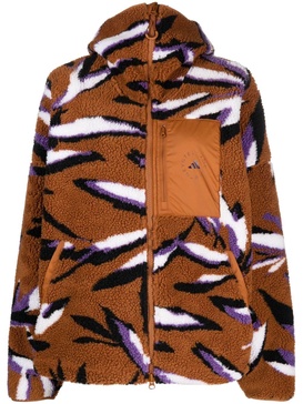 Brown Leaf Jacquard Fleece Jacket