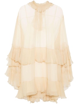 ruffled silk mini dress