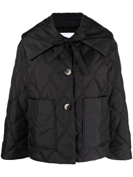 spread-collar quilted jacket