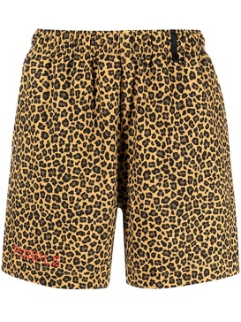 leopard-print swim shorts