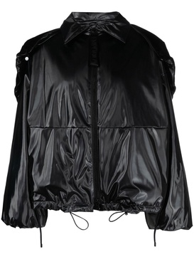 boxy faux-leather jacket