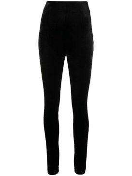 high-waisted velvet leggings