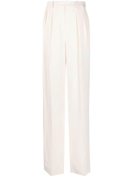 wide-leg tailored silk trousers