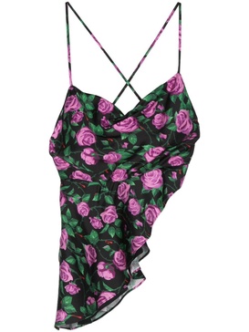 floral asymmetric tank top