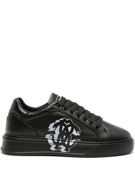 Mirror Snake logo-print leather sneakers