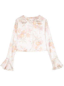 Lyndon floral-print silk blouse