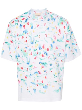 paint-splatter cotton T-shirt