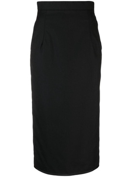 twill-weave pencil skirt