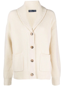 shawl-collar chunky-knit cardigan