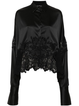 lace-panelling shirt