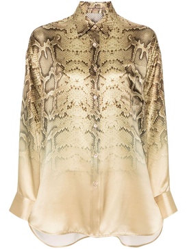 snakeskin-print silk shirt