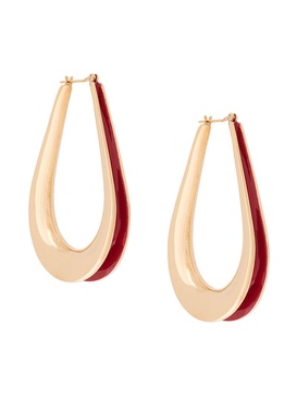 Ellipse M enamel hoop earrings