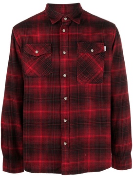 check-pattern button-up shirt