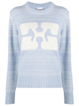 intarsia-knit logo jumper