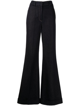 high-waisted flared leg trousers