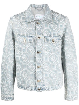 Monogram-jacquard denim jacket