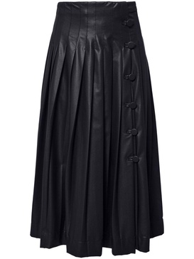 Tullius side-button pleated midi skirt