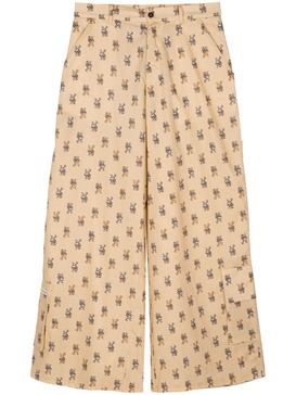 wide-leg graphic-print cotton pants