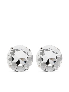 crystal-embellishment clip-on earrings