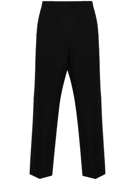 twill straight-leg trousers