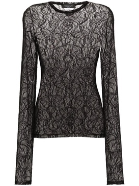 semi-sheer lace blouse