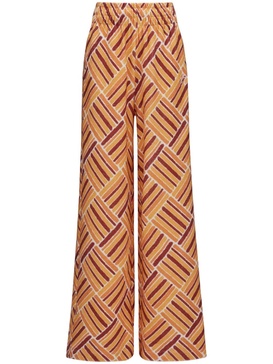 Eularia geometric-print cotton trousers