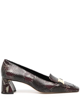 52mm snakeskin-effect leather pumps