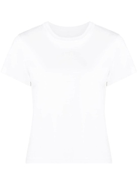 White Logo-Embossed Cotton T-shirt