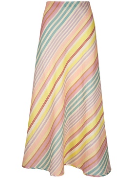 Halliday striped linen maxi skirt