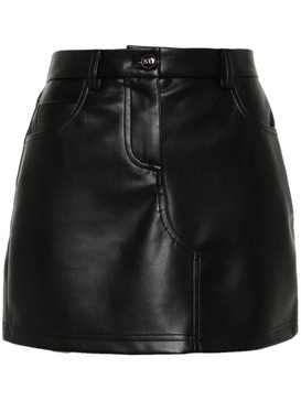 faux-leather mini skirt