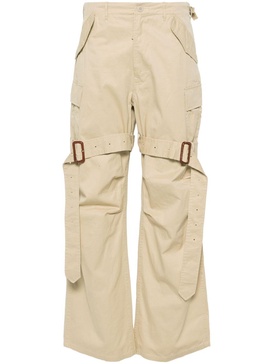 wide-leg cotton cargo trousers