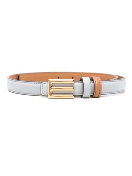 logo-buckle leather belt