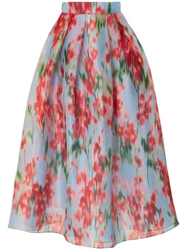 floral-print midi skirt