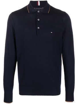 fine knit wool polo jumper