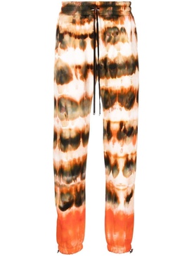 tie-dye print cotton track pants