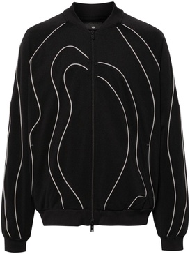 appliqué-detail zip-up sweatshirt