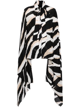 zebra-print silk shirt