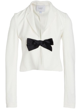 bow-embellished crepe blazer