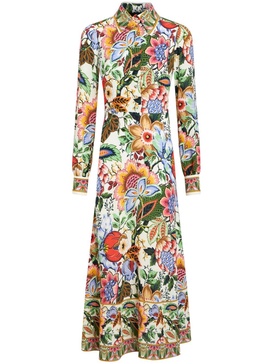 floral-print maxi shirt dress