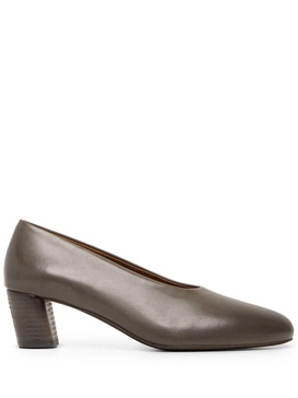 block-heel leather pumps