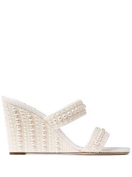 Sacoria 85mm pearl-embellished mules