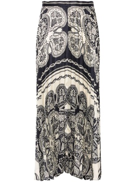 paisley-print pleated skirt