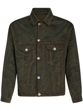 paisley-jacquard denim jacket