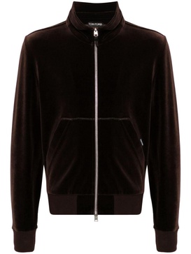 velvet zip-up sweatshirt